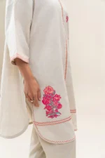 3 PIECE PRINTED PEACH DORIA SUIT (PRET) - Image 2