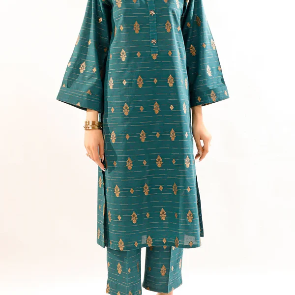 Cotton Jacquard Stitched 2 Piece (Shirt/Trouser)