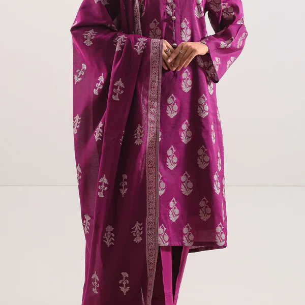 Cotton Jacquard Stitched 3 Piece