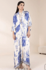 2 Piece Printed Satin Suit