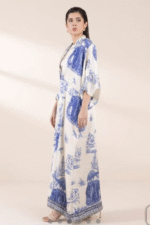 2 Piece Printed Satin Suit - Image 2